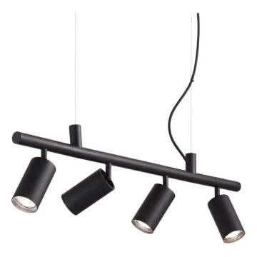 Ideal Lux - LED Lustra ar auklu DYNAMITE 4xGU10/7W/230V CRI 90 melna