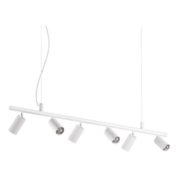 Ideal Lux - LED Lustra ar auklu DYNAMITE 6xGU10/7W/230V CRI 90 balta
