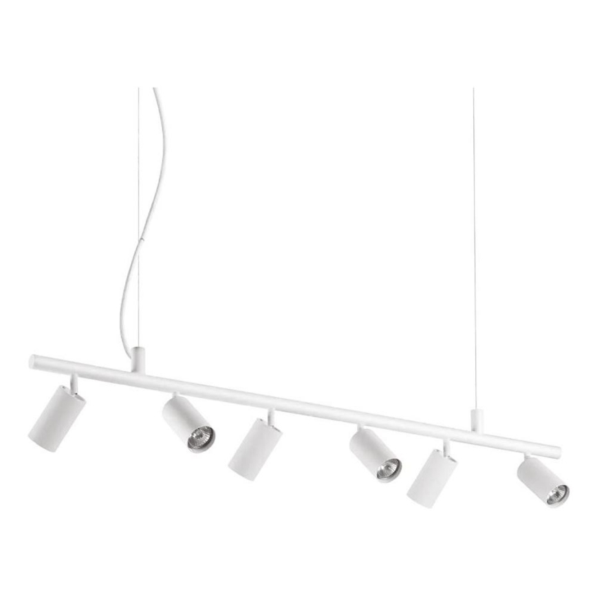 Ideal Lux - LED Lustra ar auklu DYNAMITE 6xGU10/7W/230V CRI 90 balta