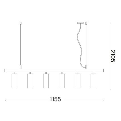 Ideal Lux - LED Lustra ar auklu DYNAMITE 6xGU10/7W/230V CRI 90 balta