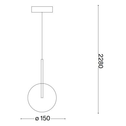 Ideal Lux - LED Lustra ar auklu EQUINOXE 1xG4/2W/230V d. 15 cm misiņš/caurspīdīga