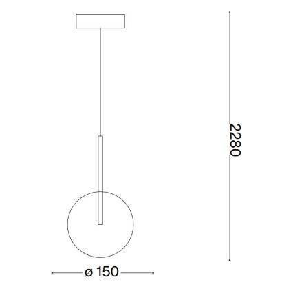 Ideal Lux - LED Lustra ar auklu EQUINOXE 1xG4/2W/230V d. 15 cm misiņš/caurspīdīga