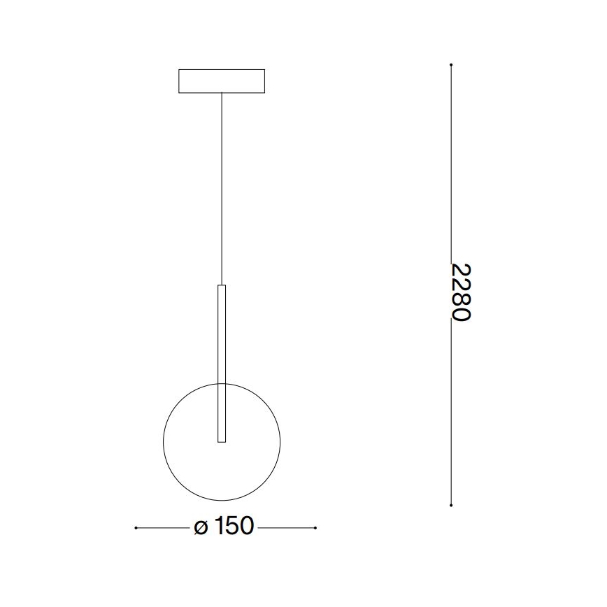 Ideal Lux - LED Lustra ar auklu EQUINOXE 1xG4/2W/230V d. 15 cm misiņš/caurspīdīga