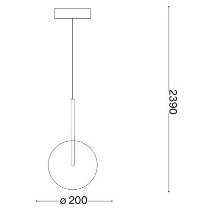 Ideal Lux - LED Lustra ar auklu EQUINOXE 1xG4/2W/230V d. 20 cm misiņš/dūmakains
