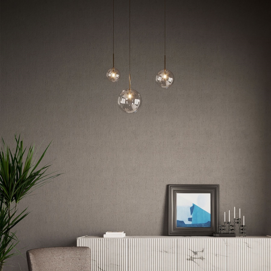 Ideal Lux - LED Lustra ar auklu EQUINOXE 1xG4/2W/230V d. 25 cm misiņš/dūmakains