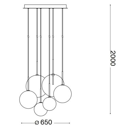 Ideal Lux - LED Lustra ar auklu EQUINOXE 6xG4/2W/230V d. 65 cm spīdīgi hromēts/caurspīdīga