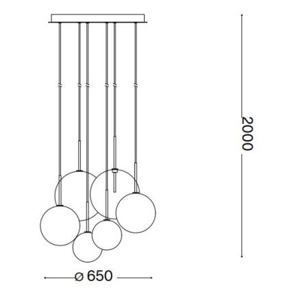Ideal Lux - LED Lustra ar auklu EQUINOXE 6xG4/2W/230V d. 65 cm spīdīgi hromēts/dūmakains