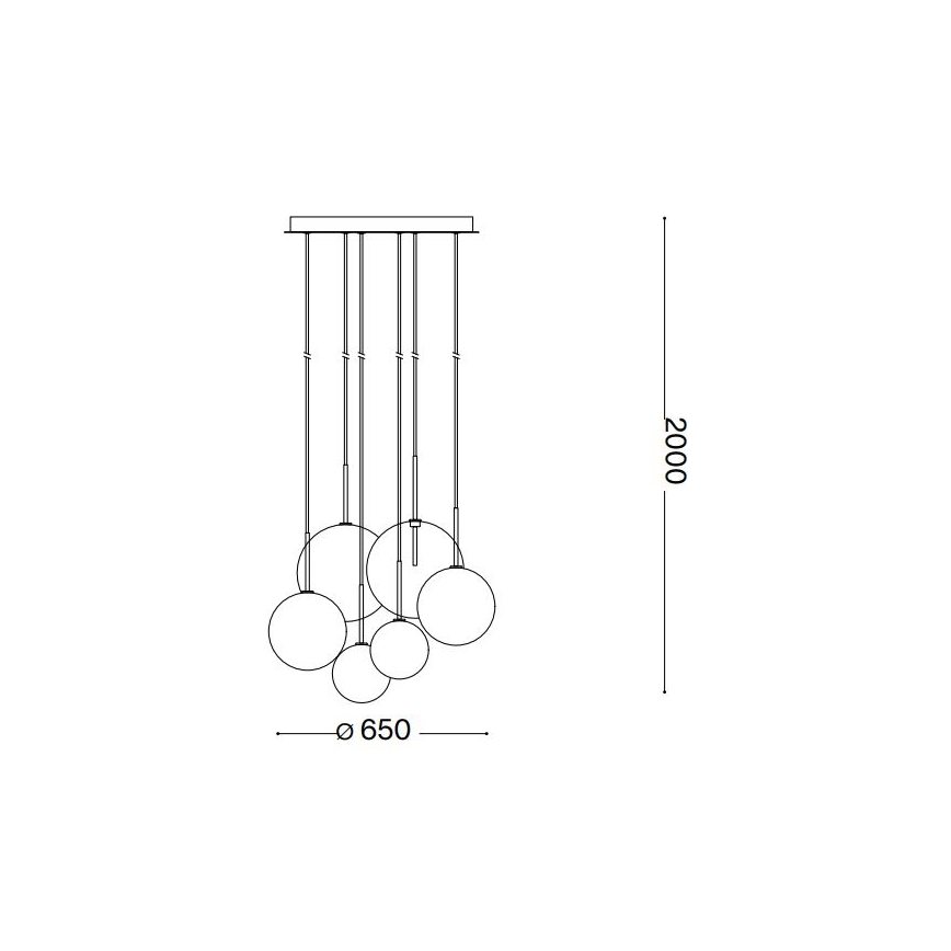 Ideal Lux - LED Lustra ar auklu EQUINOXE 6xG4/2W/230V d. 65 cm spīdīgi hromēts/dūmakains