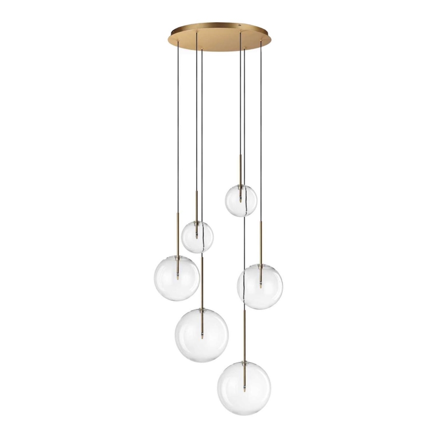 Ideal Lux - LED Lustra ar auklu EQUINOXE 6xG4/2W/230V d. 65 cm misiņš/caurspīdīga