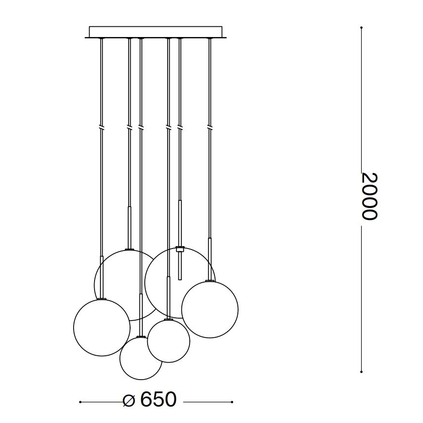 Ideal Lux - LED Lustra ar auklu EQUINOXE 6xG4/2W/230V d. 65 cm misiņš/caurspīdīga