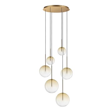 Ideal Lux - LED Lustra ar auklu EQUINOXE 6xG4/2W/230V d. 65 cm misiņš/dūmakains