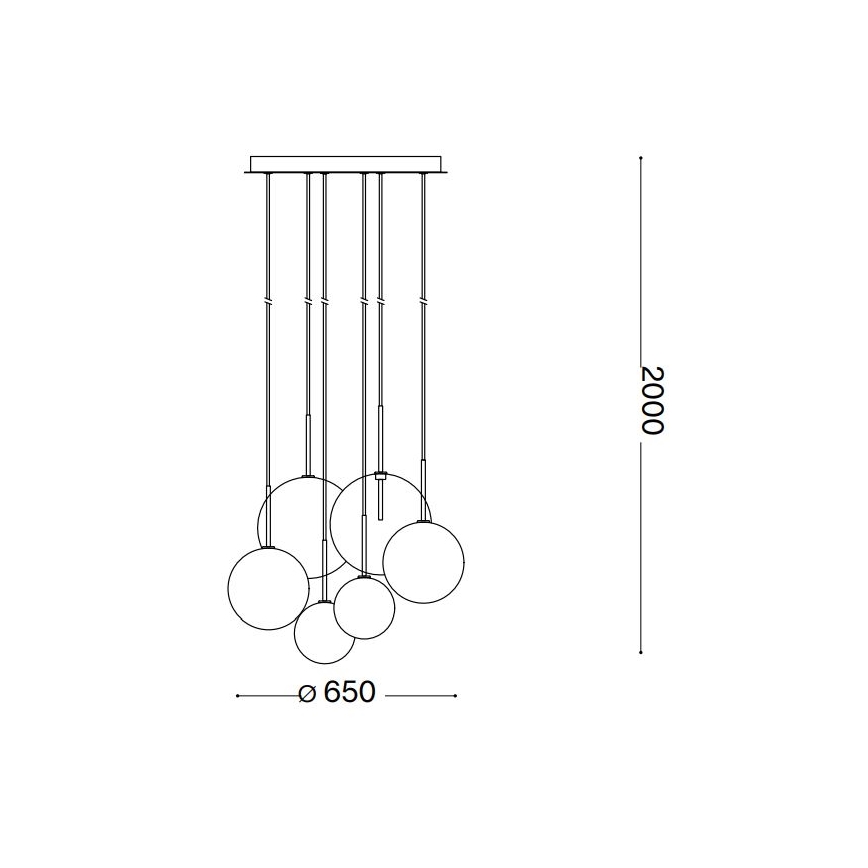 Ideal Lux - LED Lustra ar auklu EQUINOXE 6xG4/2W/230V d. 65 cm misiņš/dūmakains