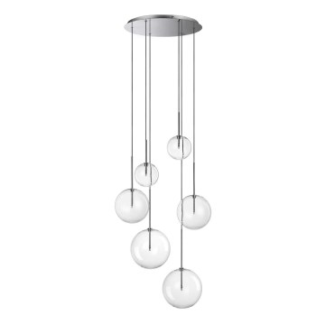 Ideal Lux - LED Lustra ar auklu EQUINOXE 6xG4/2W/230V d. 65 cm spīdīgi hromēts/caurspīdīga