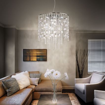 Ideal Lux - LED Kristāla lustra ar auklu EVASIONE 10xG9/3W/230V d. 51 cm spīdīgi hromēts