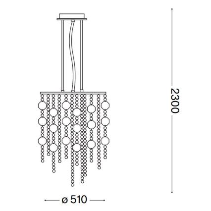 Ideal Lux - LED Kristāla lustra ar auklu EVASIONE 10xG9/3W/230V d. 51 cm spīdīgi hromēts