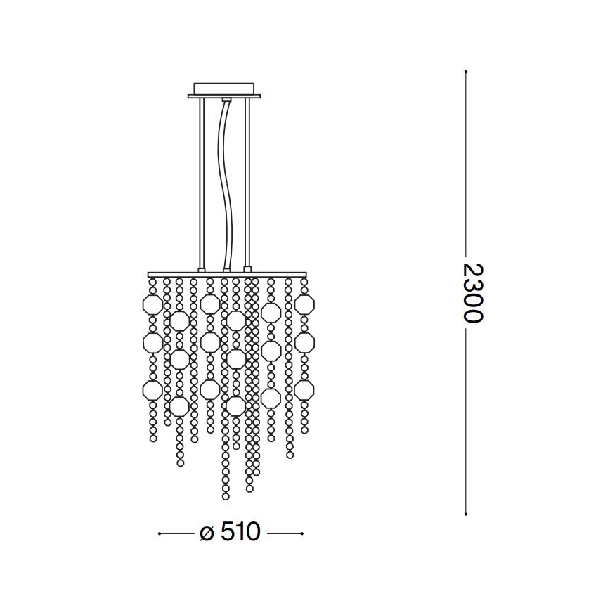 Ideal Lux - LED Kristāla lustra ar auklu EVASIONE 10xG9/3W/230V d. 51 cm spīdīgi hromēts