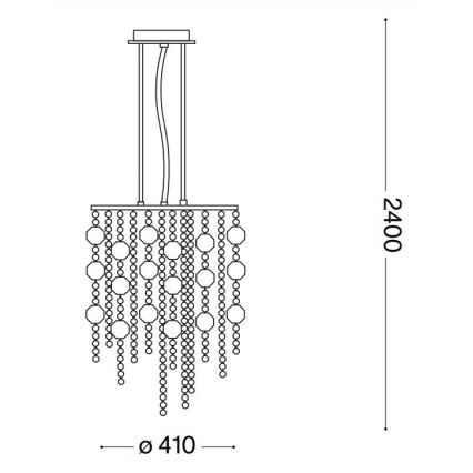 Ideal Lux - LED Kristāla lustra ar auklu EVASIONE 8xG9/3W/230V d. 41 cm spīdīgi hromēts
