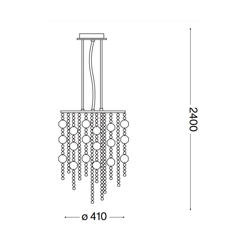 Ideal Lux - LED Kristāla lustra ar auklu EVASIONE 8xG9/3W/230V d. 41 cm spīdīgi hromēts