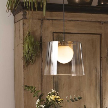 Ideal Lux - LED Lustra ar auklu FADE 1xG9/3W/230V d. 27,3 cm zelta/dūmakains