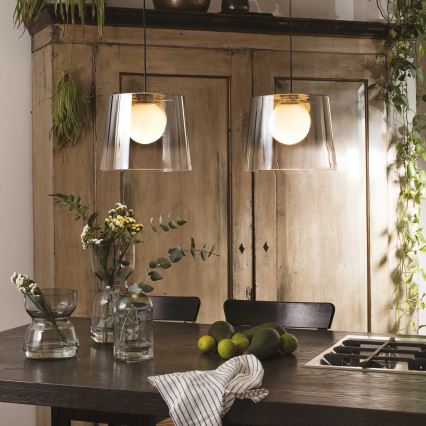 Ideal Lux - LED Lustra ar auklu FADE 1xG9/3W/230V d. 27,3 cm zelta/dūmakains