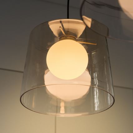 Ideal Lux - LED Lustra ar auklu FADE 1xG9/3W/230V d. 27,3 cm zelta/dūmakains