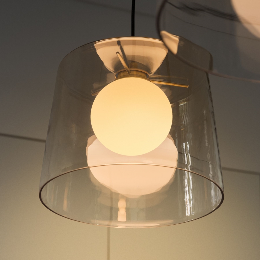 Ideal Lux - LED Lustra ar auklu FADE 1xG9/3W/230V d. 27,3 cm zelta/dūmakains