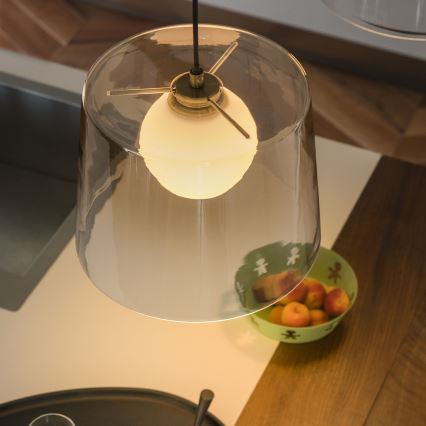 Ideal Lux - LED Lustra ar auklu FADE 1xG9/3W/230V d. 27,3 cm zelta/dūmakains