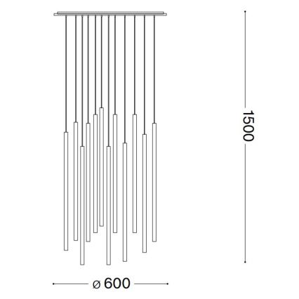 Ideal Lux - LED Lustra ar auklu FILO LED/25W/230V melna