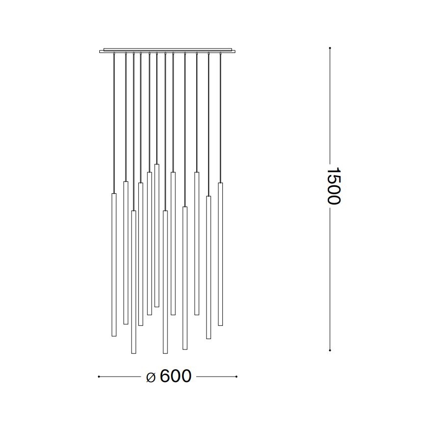 Ideal Lux - LED Lustra ar auklu FILO LED/25W/230V misiņš