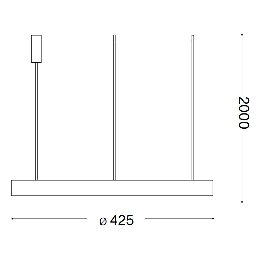 Ideal Lux - LED Lustra ar auklu GEMINI LED/38W/230V d. 42,5 cm CRI 90 melna
