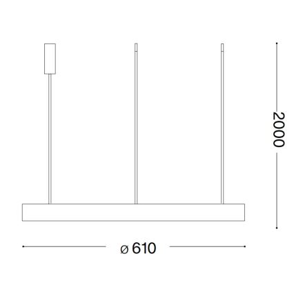 Ideal Lux - LED Lustra ar auklu GEMINI LED/48W/230V d. 61 cm CRI 90 zelta
