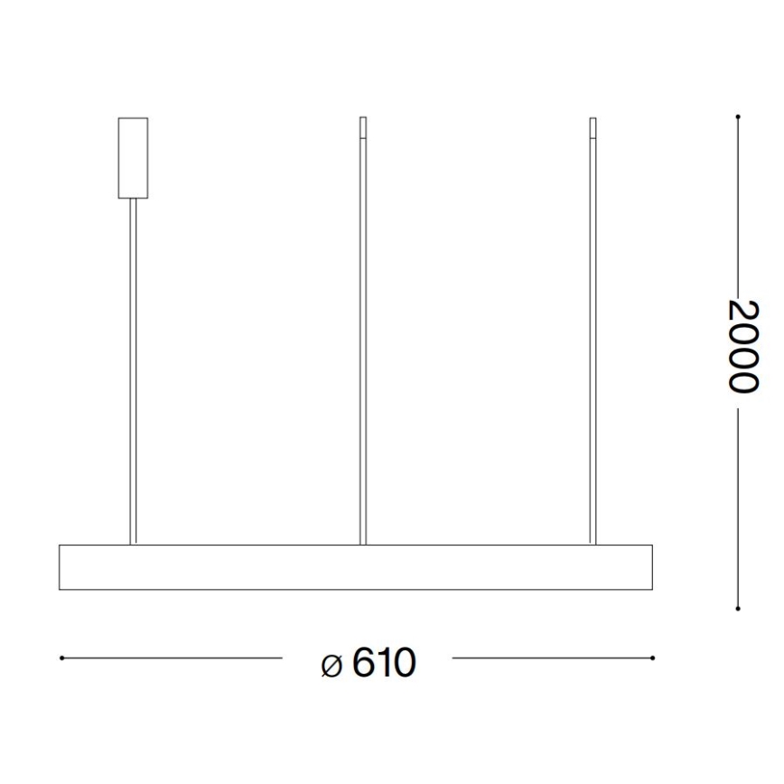 Ideal Lux - LED Lustra ar auklu GEMINI LED/48W/230V d. 61 cm CRI 90 zelta