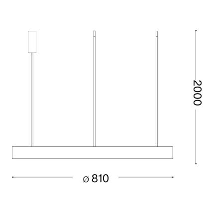 Ideal Lux - LED Lustra ar auklu GEMINI LED/59W/230V d. 81 cm CRI 90 zelta