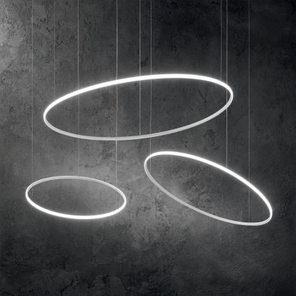 Ideal Lux - LED Lustra ar auklu HULAHOOP LED/28W/230V 3000K d. 61 cm CRI 90 balta