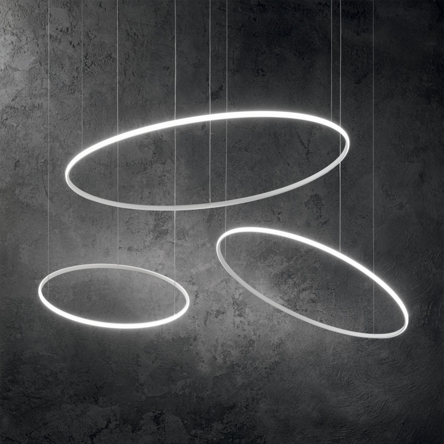 Ideal Lux - LED Lustra ar auklu HULAHOOP LED/28W/230V 3000K d. 61 cm CRI 90 balta