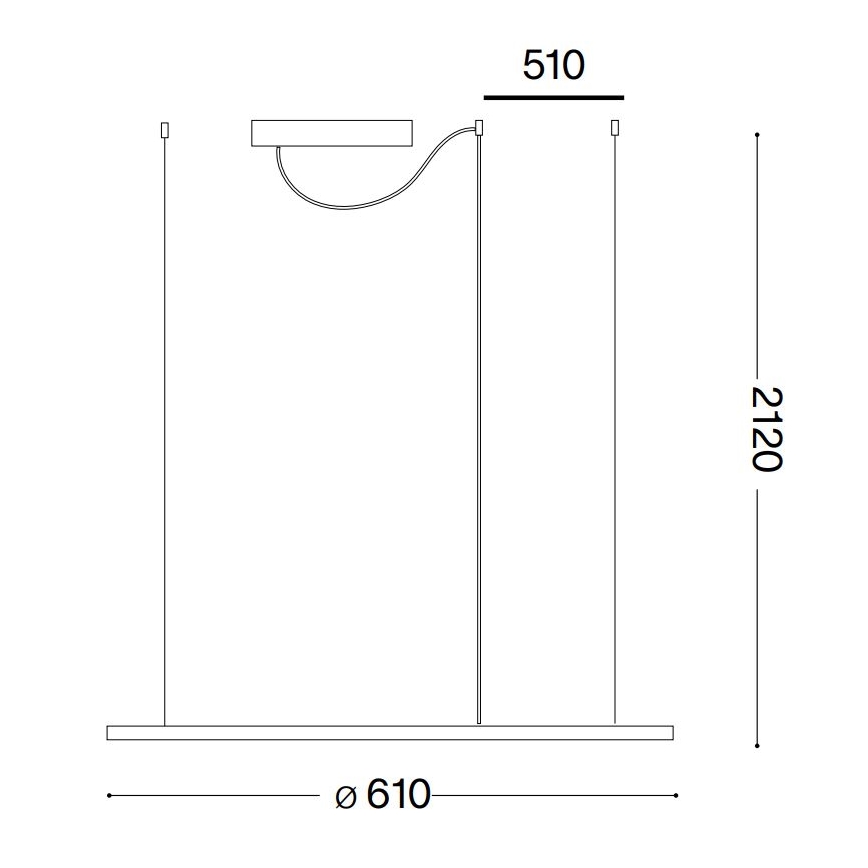 Ideal Lux - LED Lustra ar auklu HULAHOOP LED/28W/230V 3000K d. 61 cm CRI 90 balta