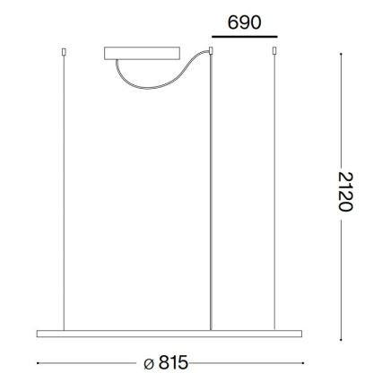Ideal Lux - LED Lustra ar auklu HULAHOOP LED/39W/230V 3000K d. 81,5 cm CRI 90 balta