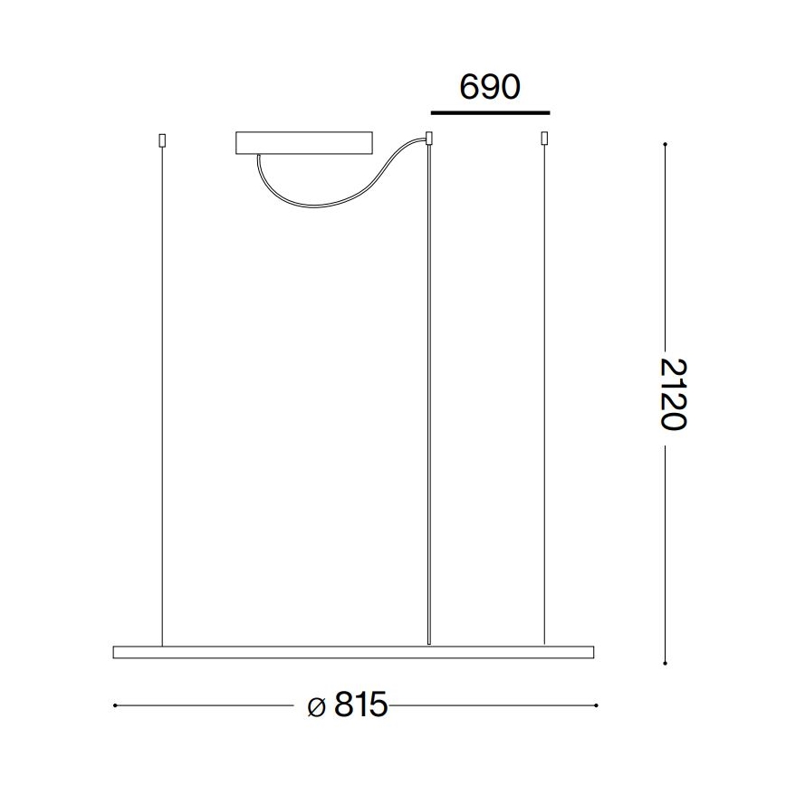 Ideal Lux - LED Lustra ar auklu HULAHOOP LED/39W/230V 3000K d. 81,5 cm CRI 90 balta