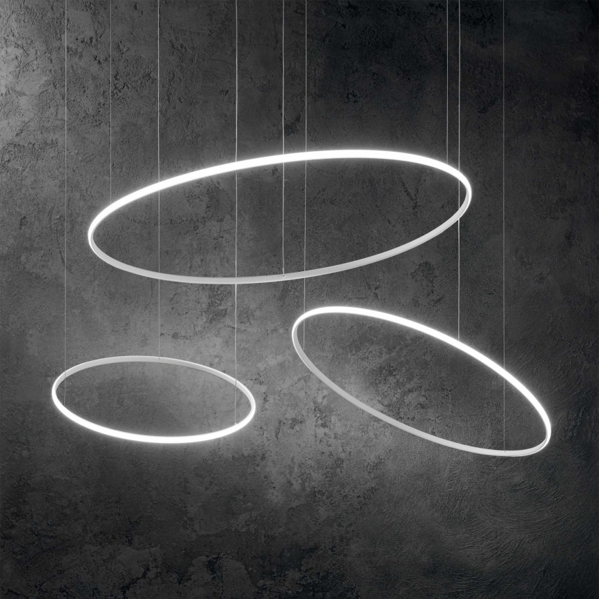 Ideal Lux - LED Lustra ar auklu HULAHOOP LED/46W/230V 3000K d. 100 cm CRI 90 balta