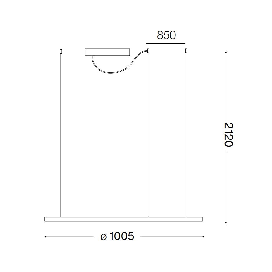 Ideal Lux - LED Lustra ar auklu HULAHOOP LED/46W/230V 3000K d. 100 cm CRI 90 balta