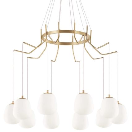 Ideal Lux - LED Lustra ar auklu KAROUSEL 10xG9/3W/230V d. 82,5 cm misiņš