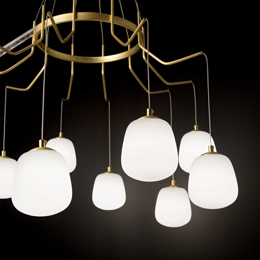 Ideal Lux - LED Lustra ar auklu KAROUSEL 10xG9/3W/230V d. 82,5 cm misiņš