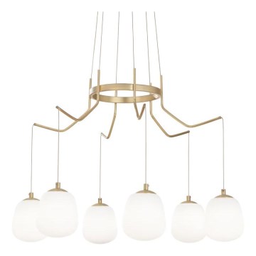 Ideal Lux - LED Lustra ar auklu KAROUSEL 6xG9/3W/230V d. 72 cm misiņš