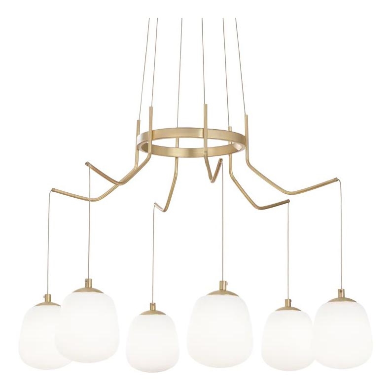 Ideal Lux - LED Lustra ar auklu KAROUSEL 6xG9/3W/230V d. 72 cm misiņš