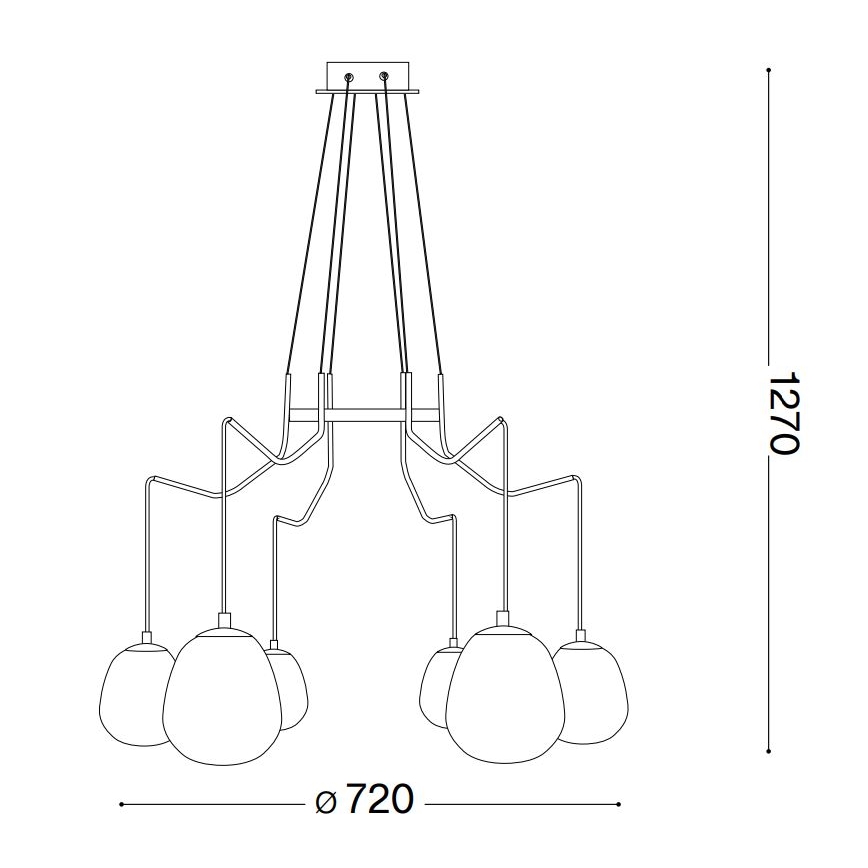 Ideal Lux - LED Lustra ar auklu KAROUSEL 6xG9/3W/230V d. 72 cm misiņš
