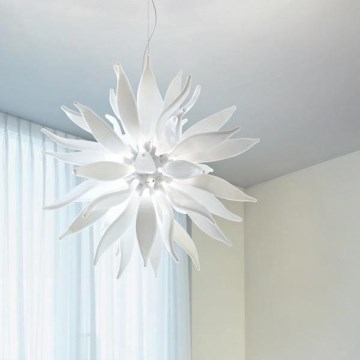 Ideal Lux - LED Lustra ar auklu LEAVES 12xG9/3W/230V d. 80 cm balta