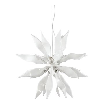 Ideal Lux - LED Lustra ar auklu LEAVES 8xG9/3W/230V d. 63 cm balta