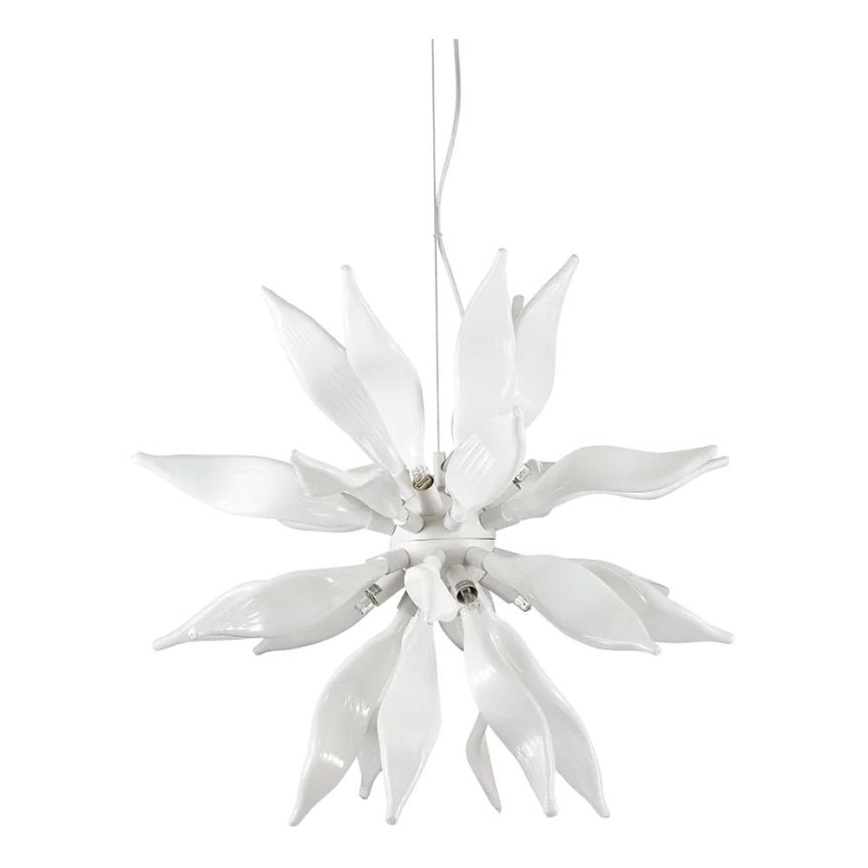 Ideal Lux - LED Lustra ar auklu LEAVES 8xG9/3W/230V d. 63 cm balta