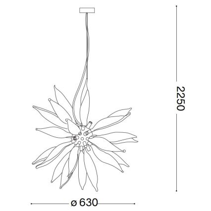 Ideal Lux - LED Lustra ar auklu LEAVES 8xG9/3W/230V d. 63 cm balta