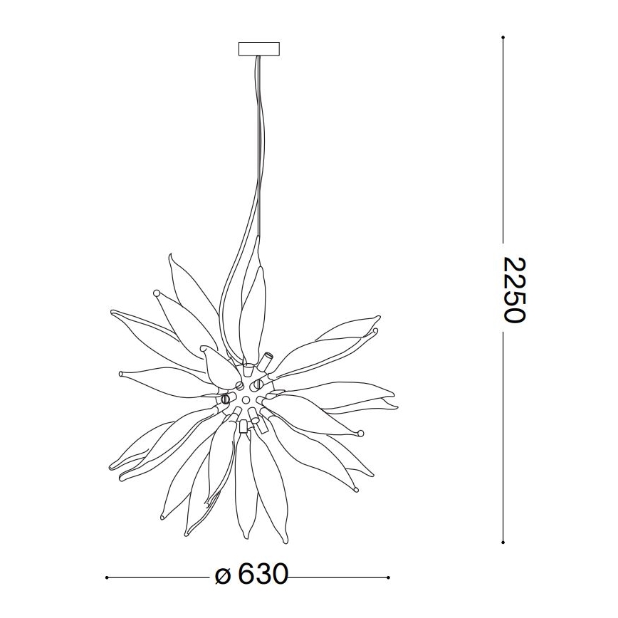 Ideal Lux - LED Lustra ar auklu LEAVES 8xG9/3W/230V d. 63 cm balta